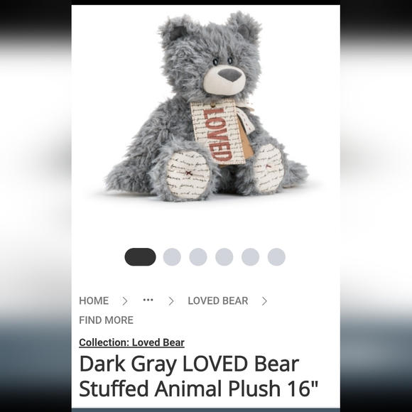 NWT Demdaco loved soft and cuddly teddy bear-grey - Picture 7 of 7